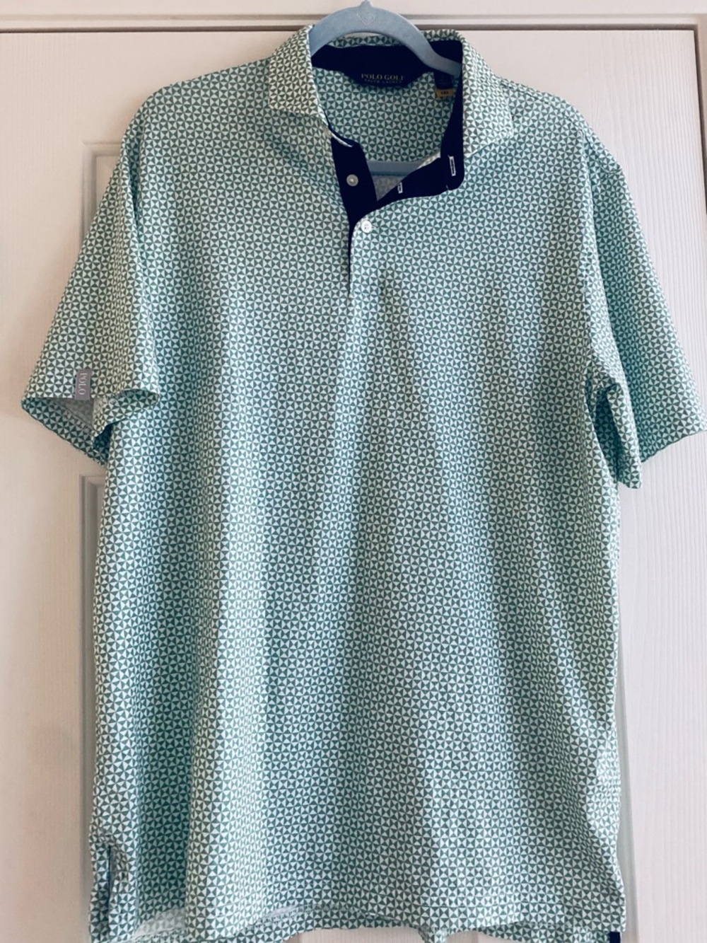 Polo Golf Ralph Lauren Men's Green Printed Pro Fit Short Sleeve Polo Shirt SZ L